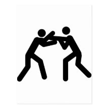 schwarze Wrestlingsportikone Postkarten