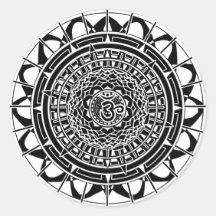 (Schwarzer) Aufkleber Mandala-OM