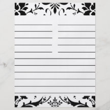 Schwarzer Damast-personalisiertes zusammenpassende Personalisierte Flyer