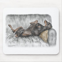 Schwarzer Dobermannpinscher-Schutz-Hund Mauspads