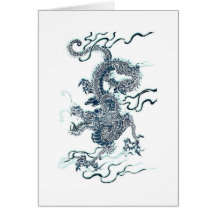 Schwarzer Drache des Wasser-2012 Grußkarten