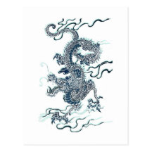 Schwarzer Drache des Wasser-2012 Postkarte