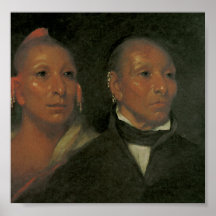 Schwarzer hauptsächlichfalke und sein Sohn Plakatdruck