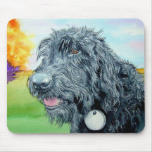 Schwarzer Labradoodle Ralph Mousepad