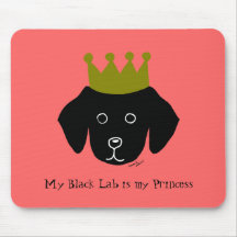 Schwarzer Labrador-Retriever-lustige Cartoon-Illus Mousepads