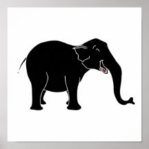 Schwarzer lachender Elefant Posterdrucke