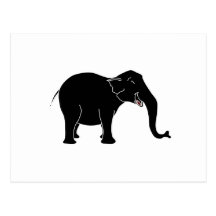 Schwarzer lachender Elefant Postkarte