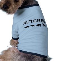 schwarzer Metzgerikonentext Hund Shirt