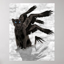 Schwarzer Panther-Feen-Druck Plakat
