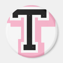 schwarzer rosa Buchstabe T Magnets