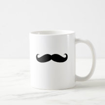 Schwarzer Schnurrbart oder schwarzer Schnurrbart f Kaffeetasse