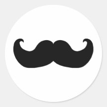 Schwarzer Schnurrbart Runde Sticker