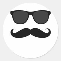 Schwarzer Schnurrbart und Sonnenbrille-Humor-Gesch Sticker