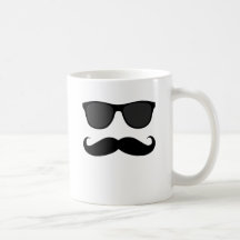 Schwarzer Schnurrbart und Sonnenbrille-Humor-Gesch Kaffeetassen