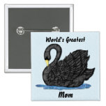 Schwarzer Schwan für Mamma Anstecknadelbutton