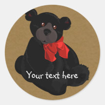 Schwarzer Teddybär-Aufkleber