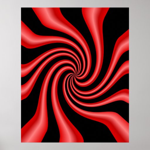 Schwarzer u. roter Strudel Plakate