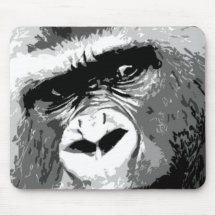 Schwarzer u. weißer Gorilla Mousepads