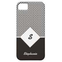 Schwarzer u. weißer Monogramm iPhone 5 Kasten iPhone 5 Etui