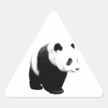 Schwarzer u. weißer Panda Dreieckige Aufkleber
