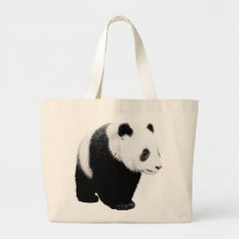 Schwarzer u. weißer Panda Einkaufstasche