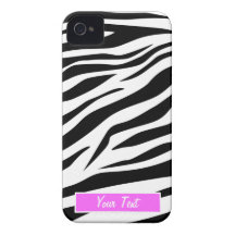 Schwarzer/weißer Zebra-Druck - personifizieren Sie iPhone 4 Cover
