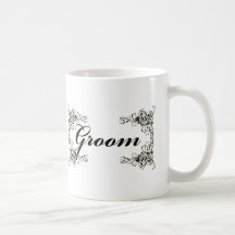 Schwarzes Blumenhochzeits-Einladungs-Set Kaffee Tassen