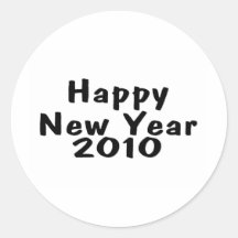Schwarzes des guten Rutsch ins Neue Jahr-2010 Runde Aufkleber