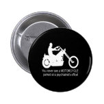 Schwarzes Fahrrad im Psychiaters-Büro Anstecknadelbuttons