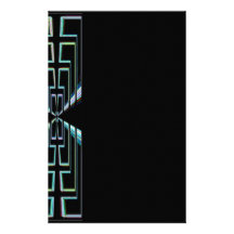 Schwarzes geometrischer Entwurfs-Neonbriefpapier Büropapiere