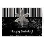 Schwarzes gestreiftes modernes "alles Gute zum Geb Grußkarte
