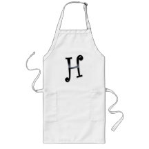 Schwarzes Glanz-Monogramm - H Schürzen