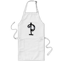 Schwarzes Glanz-Monogramm - P Schürzen