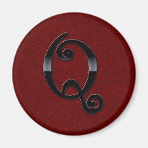Schwarzes Glanz-Monogramm - Q Magnets