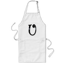 Schwarzes Glanz-Monogramm - U Schürze