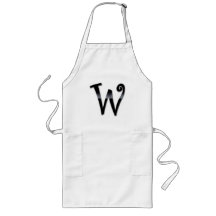 Schwarzes Glanz-Monogramm - W Schürzen