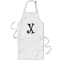 Schwarzes Glanz-Monogramm - X Schürze