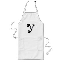 Schwarzes Glanz-Monogramm - Y Schürze