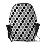Schwarzes graues diagonales Dottie Kuriertaschen