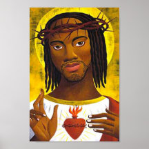 Schwarzes Jesus-Porträt Poster