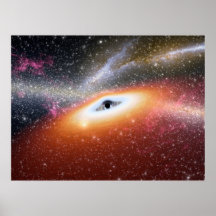 Schwarzes Loch in der Mitte einer Galaxie Plakate