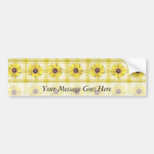 Schwarzes mit Augen Susans und kariert Auto Sticker