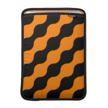Schwarzes, orange Retro Kreis-Kunst-Muster MacBook Sleeves