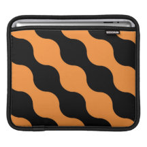 Schwarzes, orange Retro Kreis-Kunst-Muster iPad Sleeves
