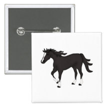 Schwarzes Pferd Anstecknadel