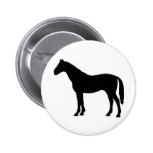 schwarzes Pferd - Pferde Buttons