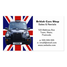 Schwarzes Taxi Londons Visitenkartenvorlagen