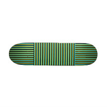 Schwarzes, Türkis und gelbe Streifen Personalisiertes Skateboard