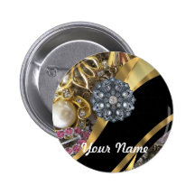 Schwarzes u. Gold bling sind Anstecknadel