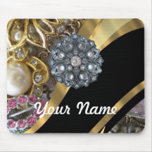 Schwarzes u. Gold bling sind Mauspads